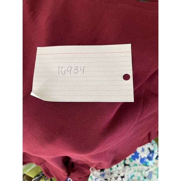 Chico's knit t-shirt tunic length top large 12 red burgundy THE UTLIMATE TEE - Picture 15 of 16